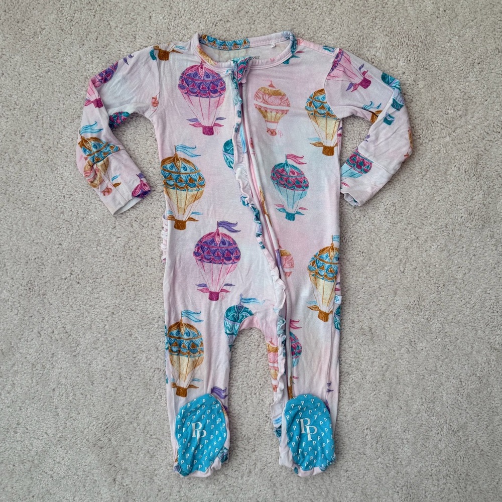 Posh Peanut “Gemma” Footie Ruffled Zippered Pajama - Picture 1 of 11